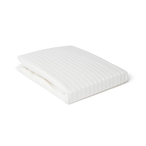 HOUSSE DE COUETTE RAYÉE SATINÉE BLANCHE